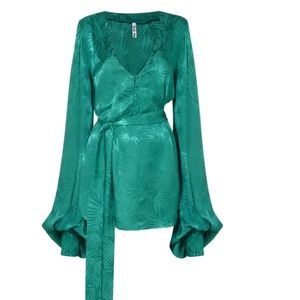 Green dress long selves